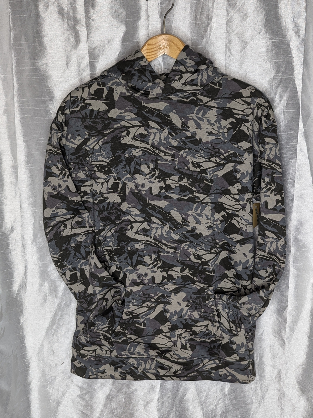 Thereabouts Kids Pullover Fleece Hoodie Camo Gray/Black Kangaroo Pocket XL